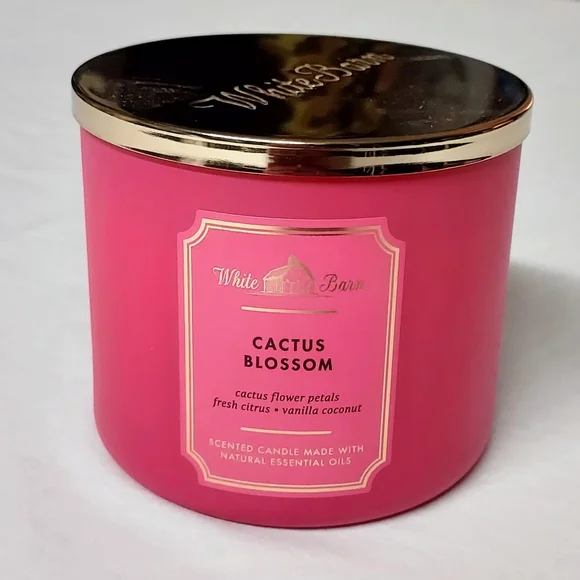 NEW Bath & Body Works Cactus Blossom Large 3 Wick Pink Candle - Picture 7 of 7
